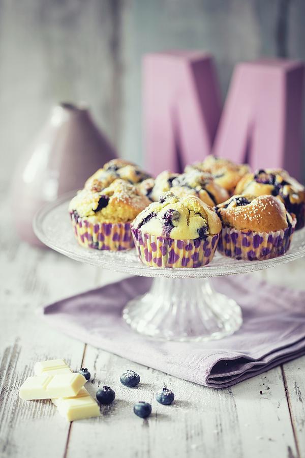 White Chocolate And Blueberry Muffins Photograph by Jan Wischnewski