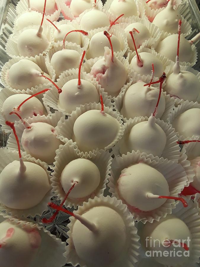 White Chocolate Candied Cherries Photograph by Maxine Billings
