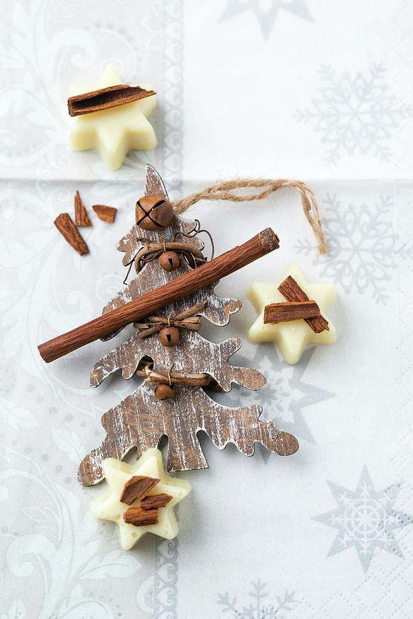 White Chocolate Proteins With Cinnamon Sticks christmas Photograph by Mandy Reschke