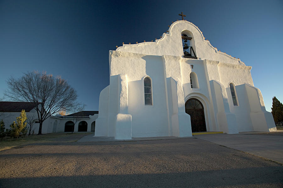 White Church Lit By Early Morning Sun Photograph by Aaron Black