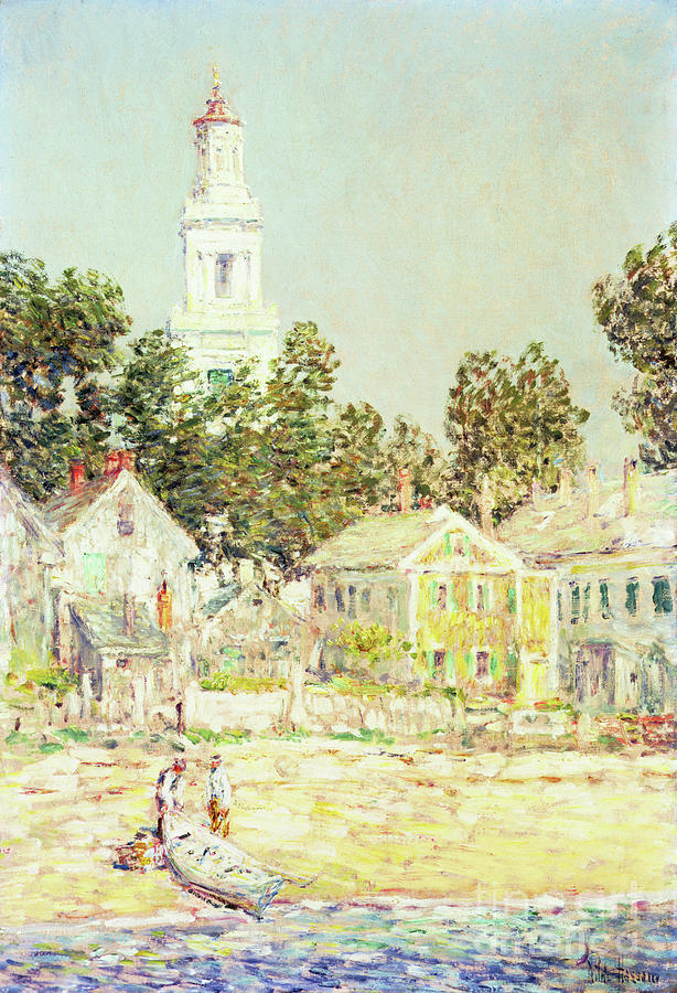 White Church, Provincetown, 1900 Painting by Childe Frederick Hassam