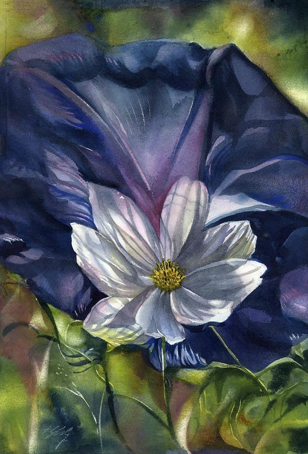 White Cosmos Painting by Alfred Ng