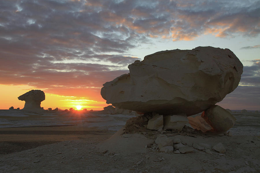 White Desert, Sunset Photograph by Gunter Hartnagel