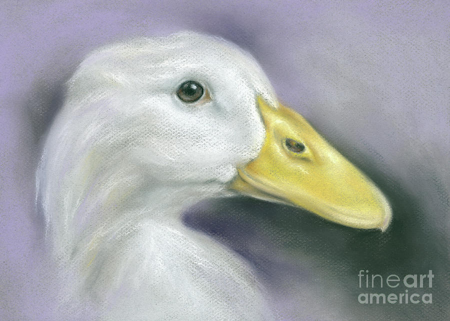 White Duck on Purple Painting by MM Anderson