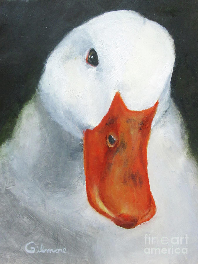 White Duck Painting by Roseann Gilmore