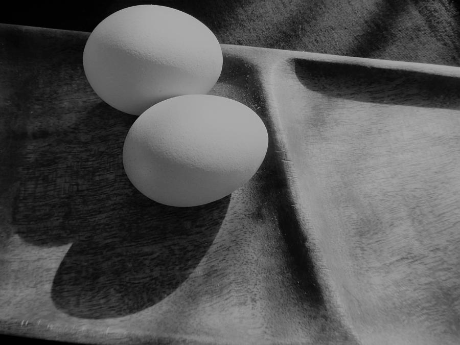 White Eggs And Shadow Photograph