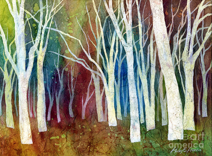 White Forest Painting - White Forest I by Hailey E Herrera