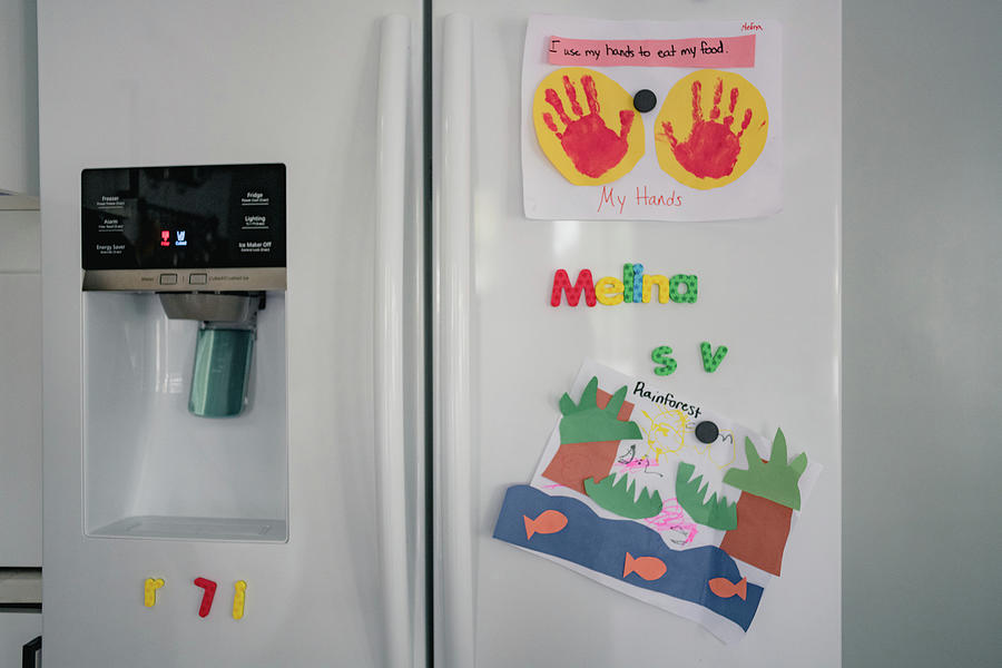 Kitchen Fridge With Magnets And Kid Crafts Photograph by Cavan Images -  Pixels