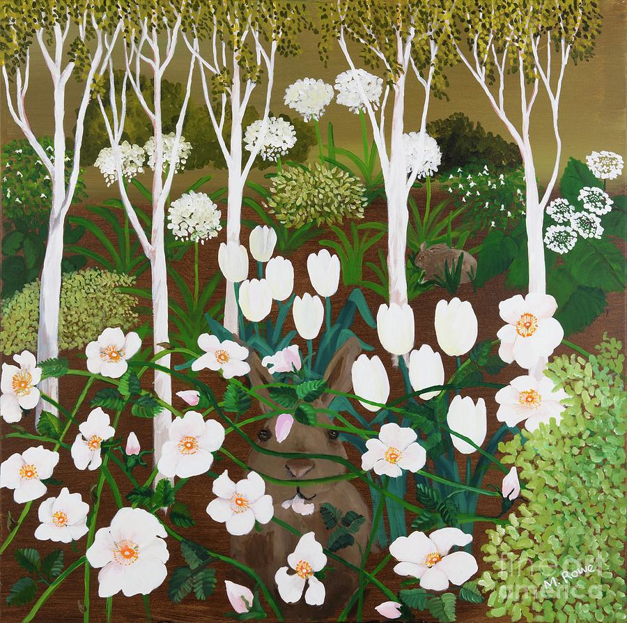 White Garden, 2013 Painting by Maggie Rowe