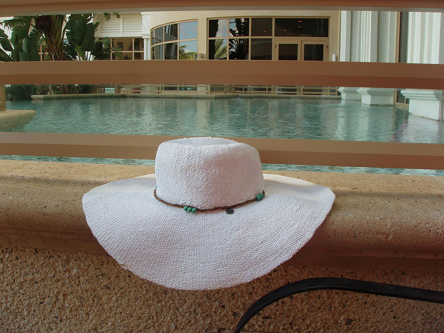White Hat at the Pool Photograph by Dan Podsobinski