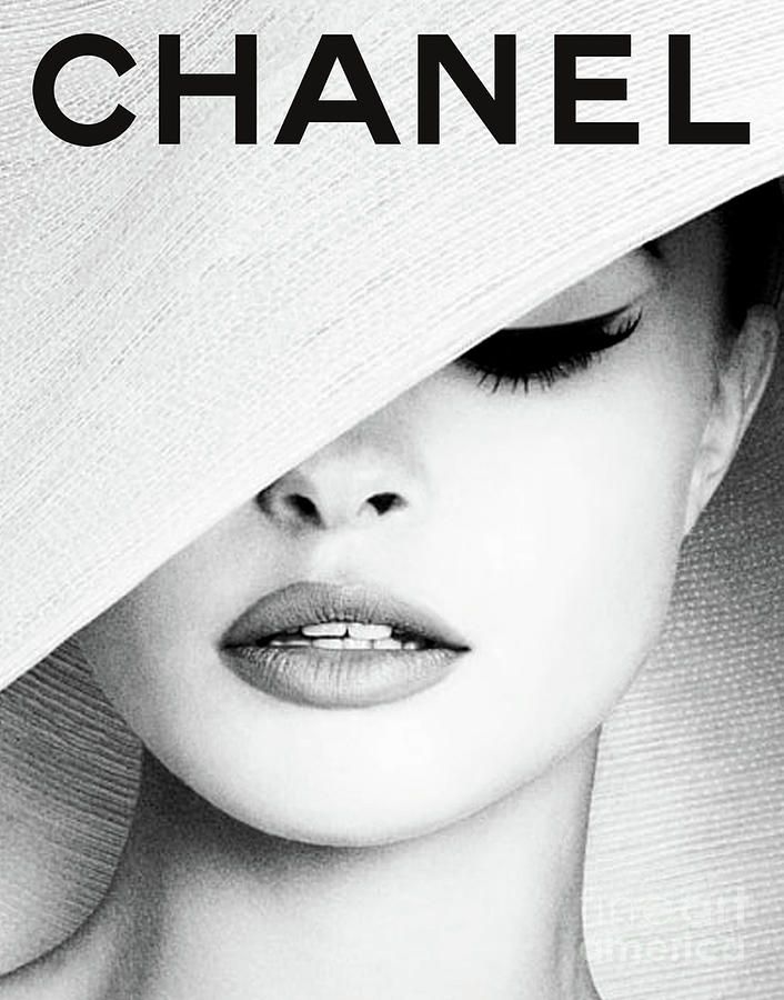 White Hat Cover, Coco Chanel Mixed Media by Thomas Pollart