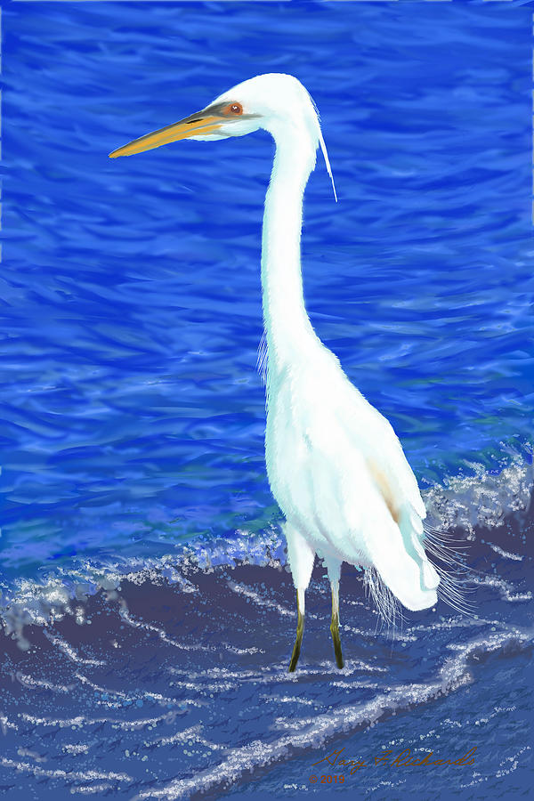 White Heron Diva Digital Art by Gary F Richards