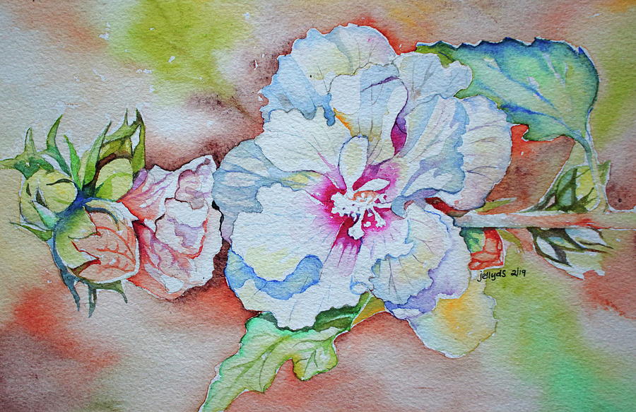 White Hibiscus Series II Painting by Jelly Starnes - Fine Art America