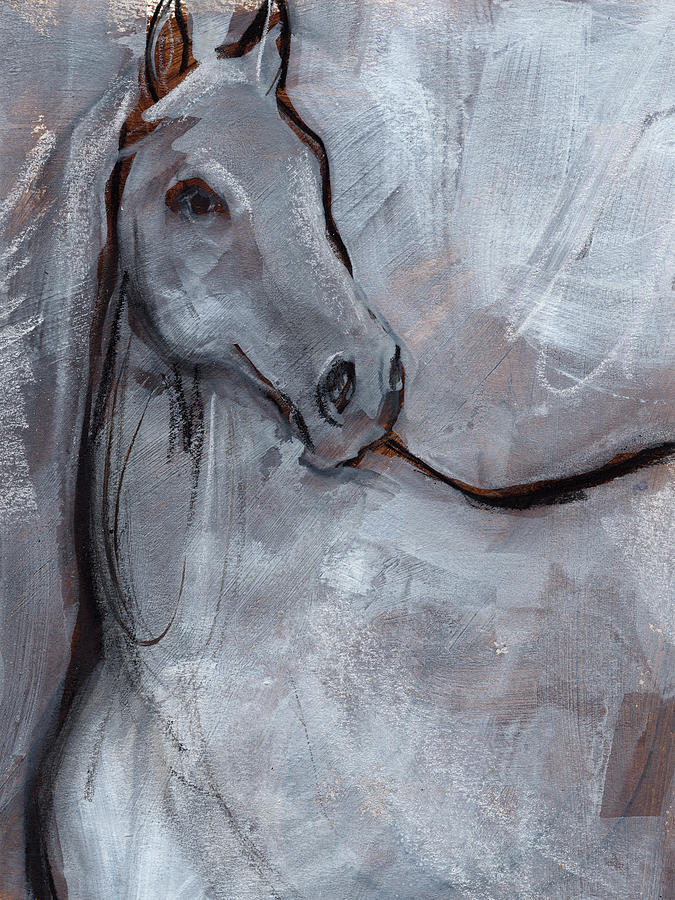 Horse Painting - White Horse Contour I by Jennifer Paxton Parker