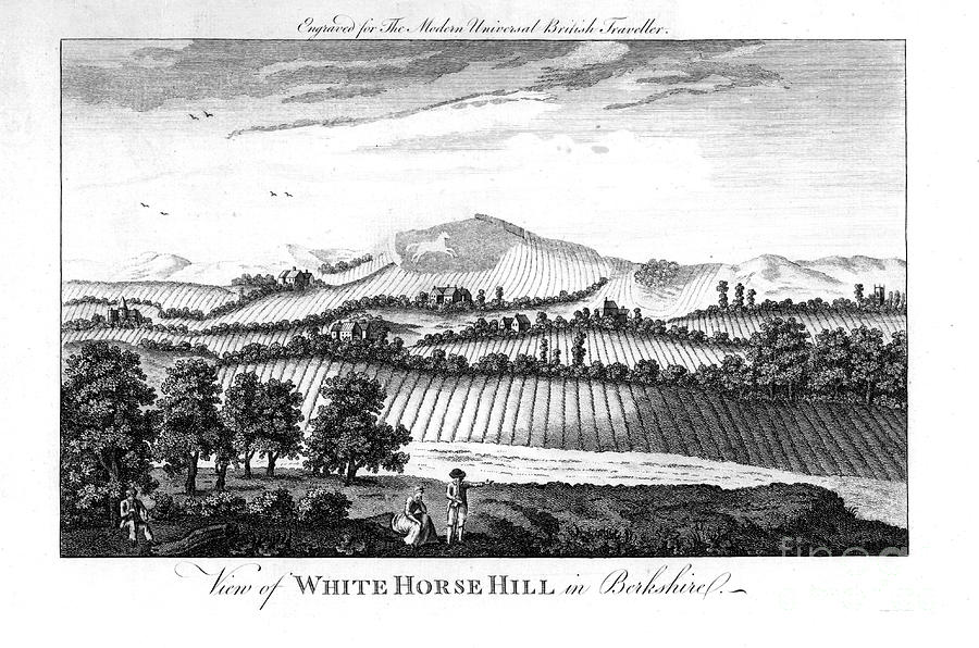 White Horse Hill, Berkshire, Late 18th Drawing by Print Collector
