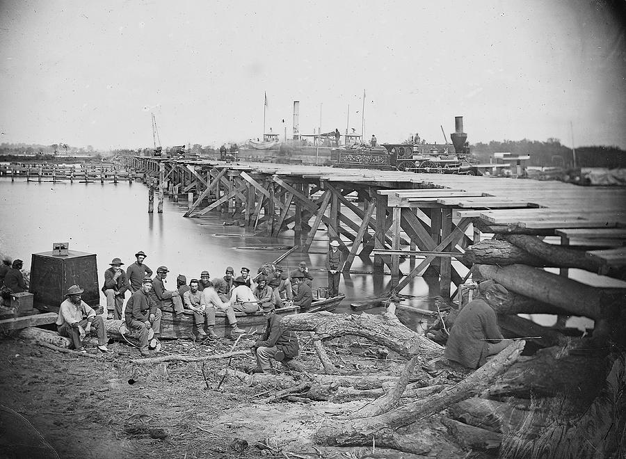 White House Landing, Pamunkey River Painting by Matthew Brady