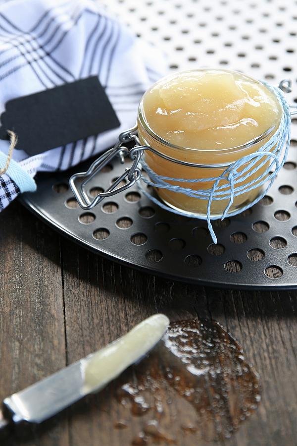 White Irish Moss Jelly In A Fliptop Jar Photograph by Elle Brooks