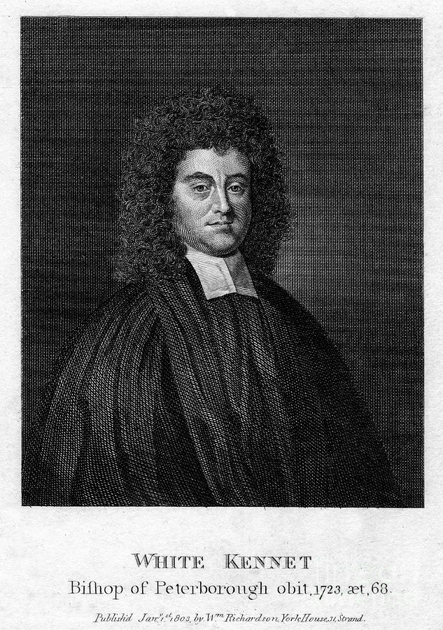 White Kennet 1660-1728, Historian Drawing by Print Collector
