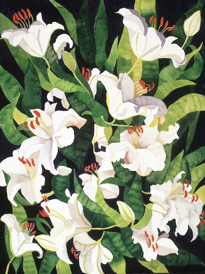 White Lilies Painting - White Lilies by Mary Russel