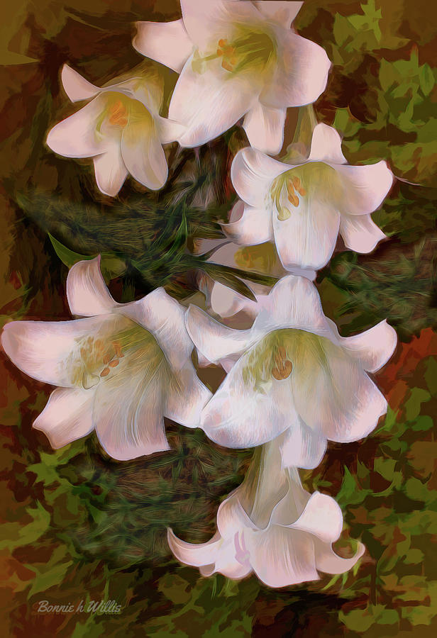 White Lily Digital Art by Bonnie Willis