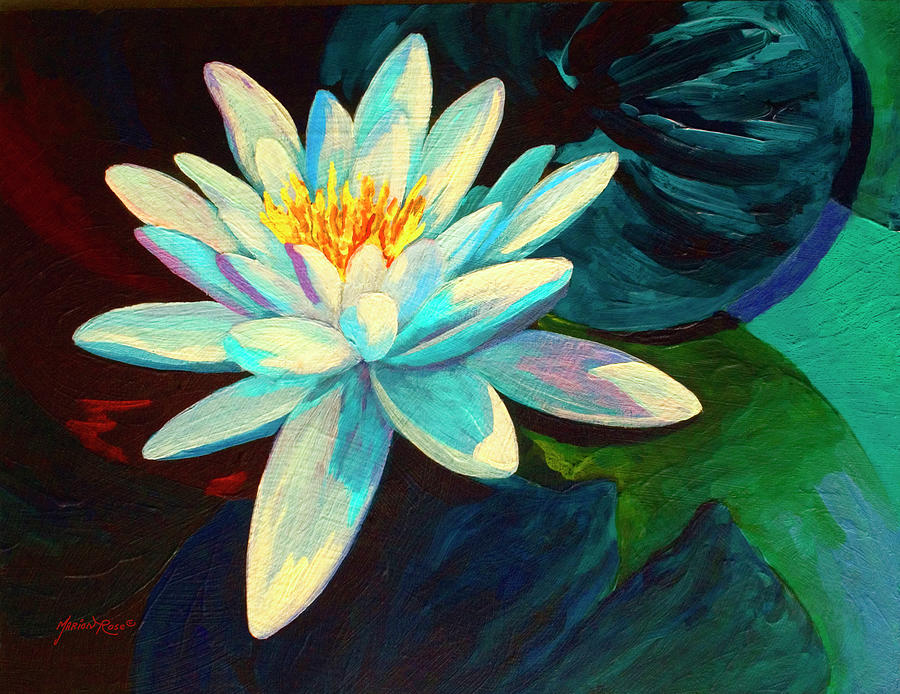 Nature Painting - White Lily by Marion Rose