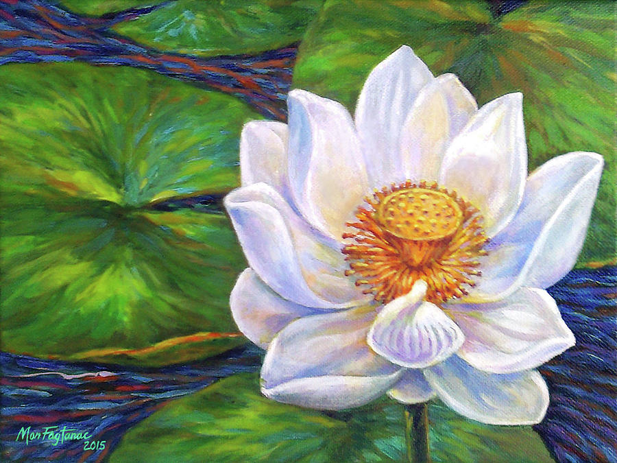 Lily Pad Flowers Painting by Richard Wallich - Fine Art America