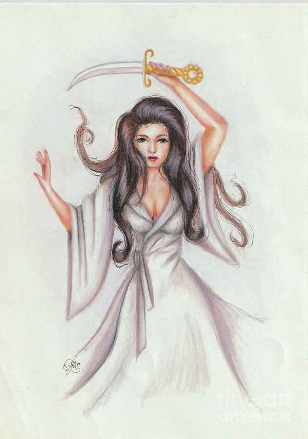 White Maiden Drawing by Scarlett Royale