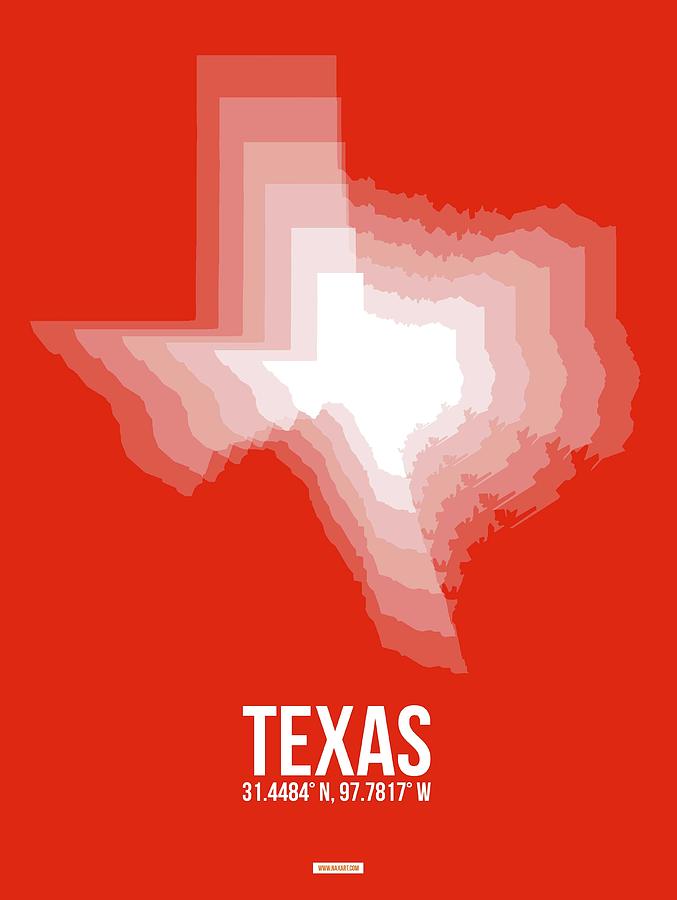 Dallas Photograph - White Map of Texas by Naxart Studio