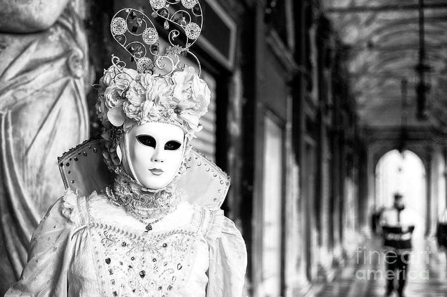 White Mask at Venice Carnival Photograph by John Rizzuto