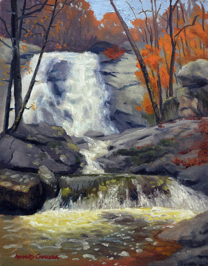 White Oak Canyon Falls Painting by Armand Cabrera