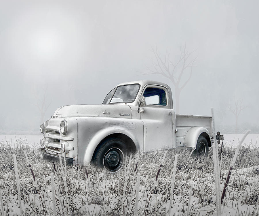 Winter Mixed Media - White Out Dodge by Lori Hutchison