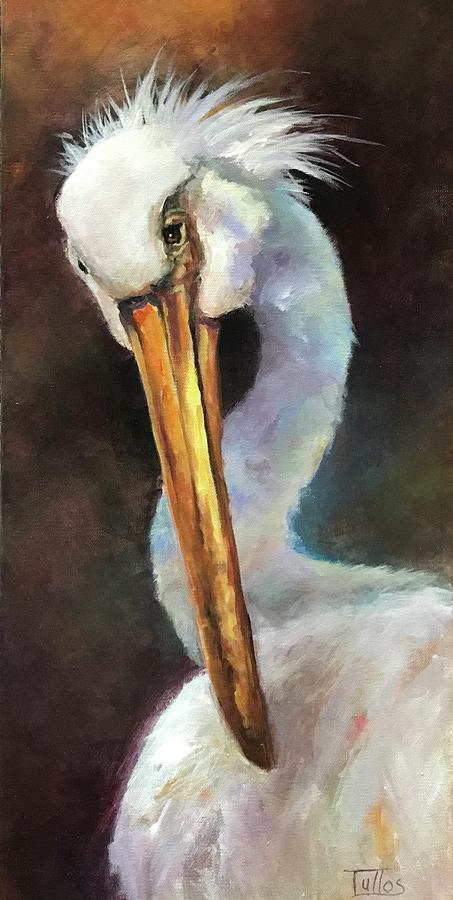 Bird Painting - White Pelican by Pam Tullos