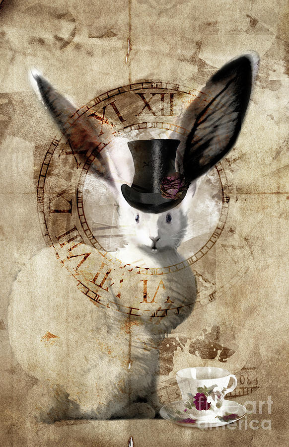 White Rabbit Digital Art by Marissa Maheras
