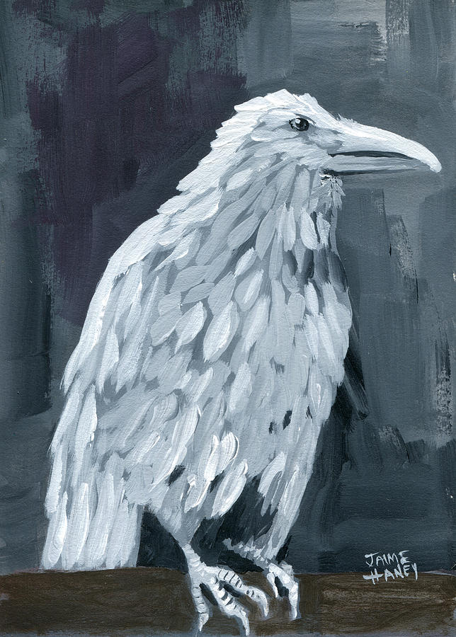 White Raven Painting by Jaime Haney