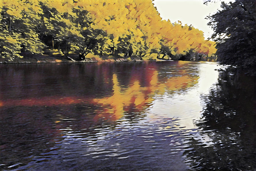 White River At Koteewi West Mixed Media by Richard Parker
