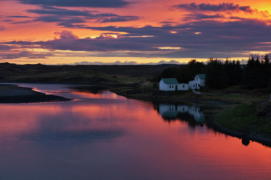 Sunset Photograph - White River by Bragi Ingibergsson -