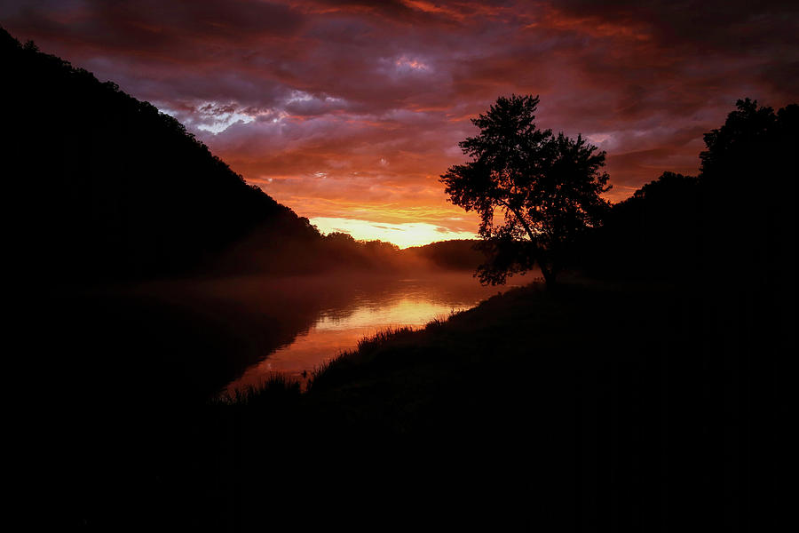 White River Sunset Arkansas Photograph