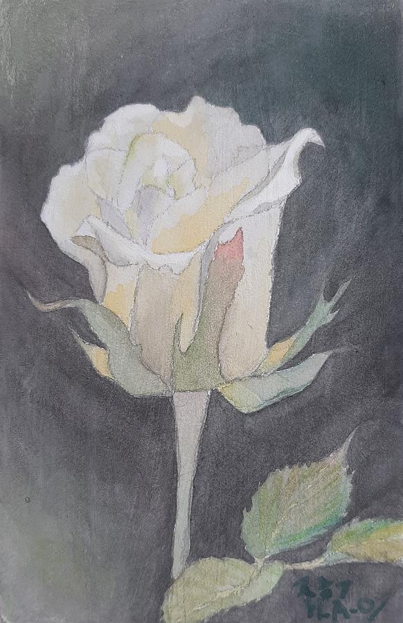 White Rose Painting by Helian Cornwell