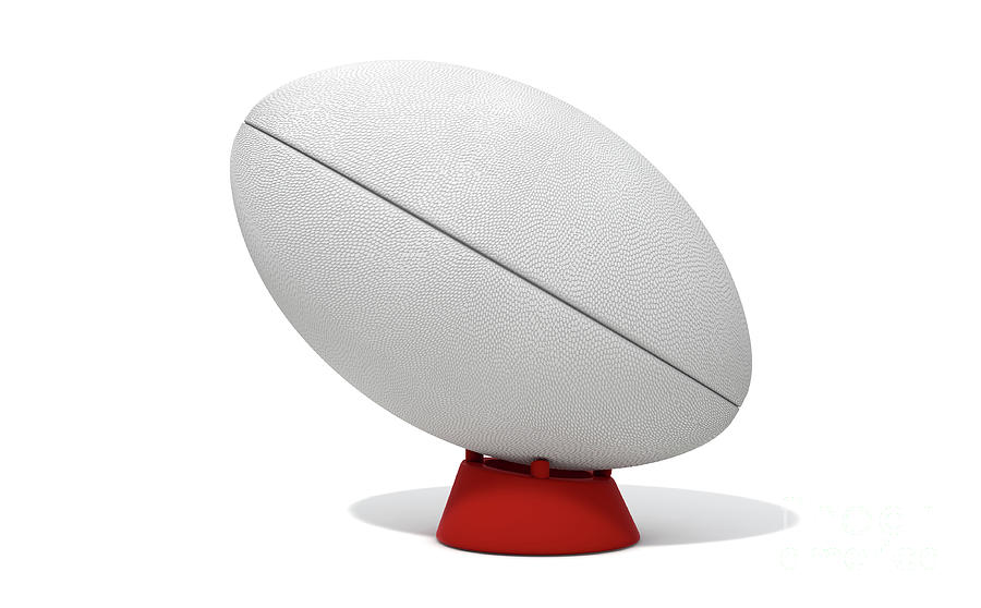 Sports Digital Art - White Rugby Ball by Allan Swart