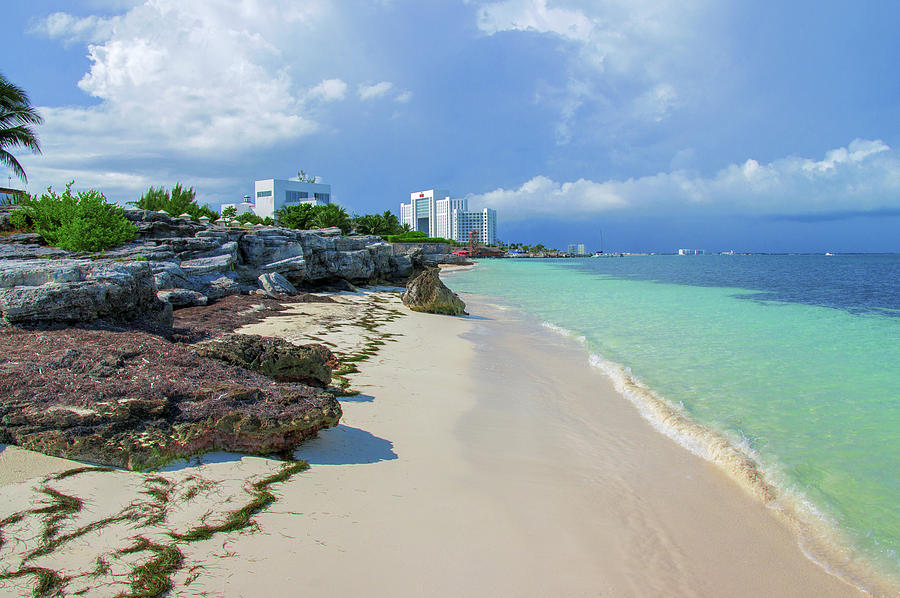 White sandy beach of Cancun Photograph by Sun Travels