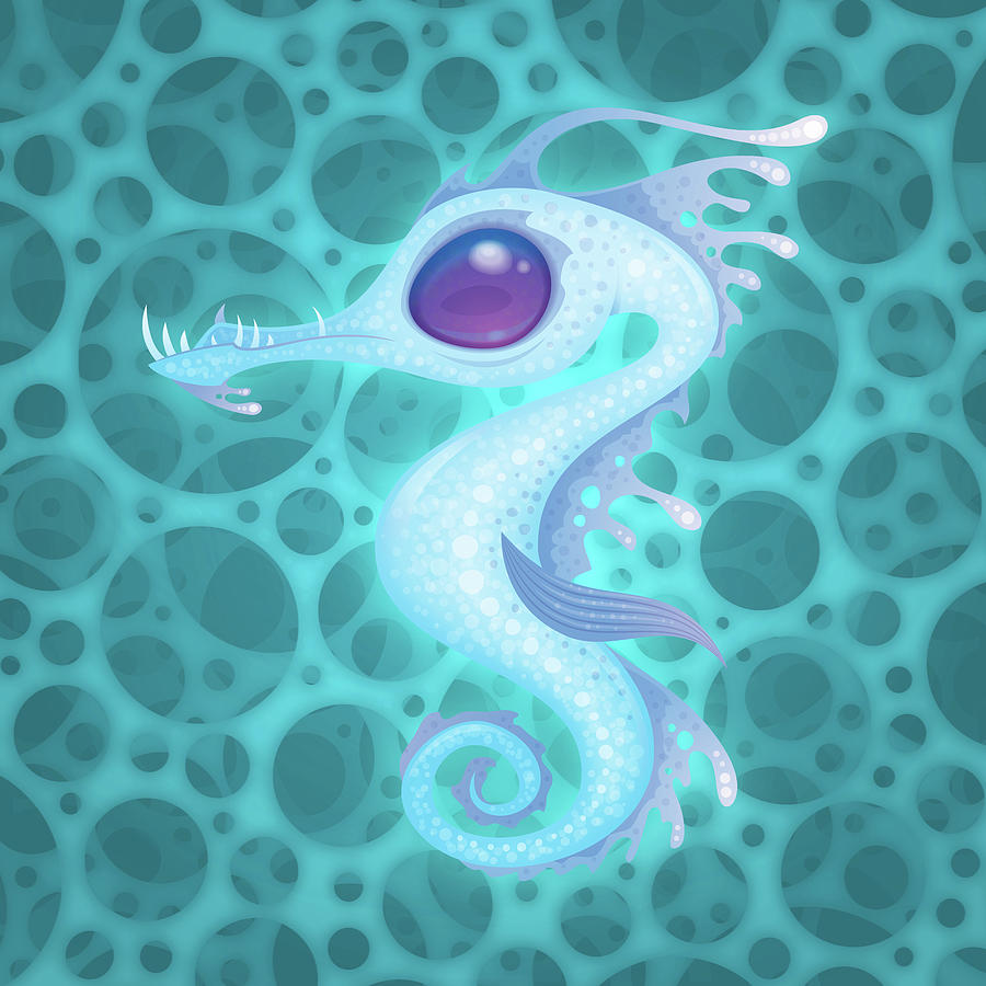 White Sea Dragon Digital Art