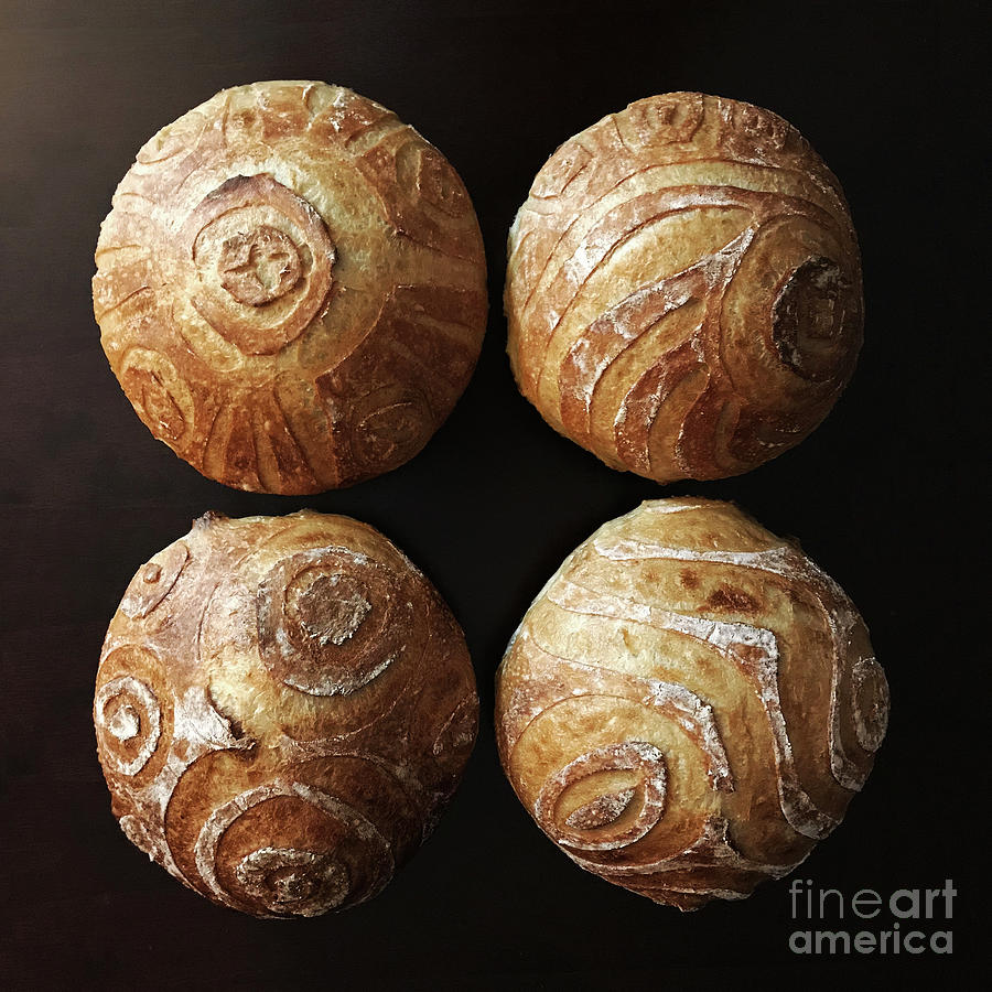 White Sourdough with Abstract Scoring Design 1 Photograph by Amy E Fraser