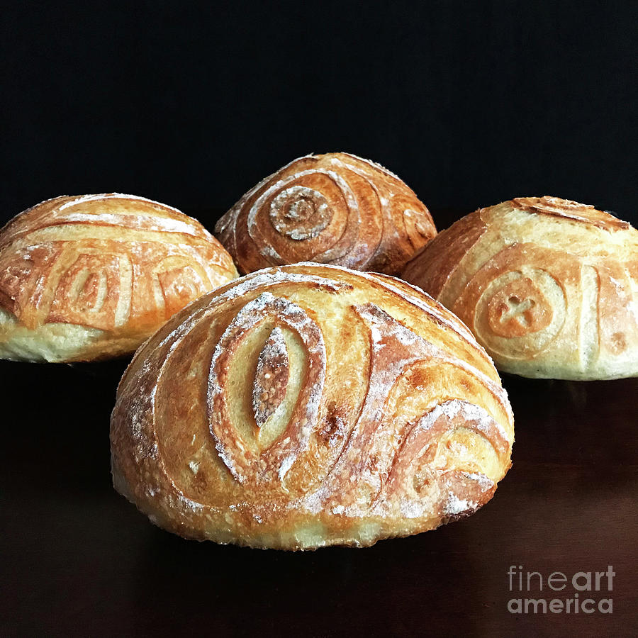 White Sourdough With Abstract Scoring Design 6 Photograph by Amy E Fraser