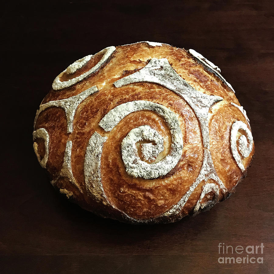 White Spiral Scored Sourdough 1 Photograph by Amy E Fraser