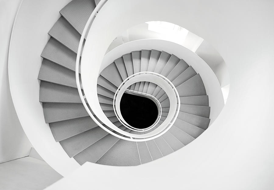 White Spiral Stairs Photograph by Roc Canals Photography