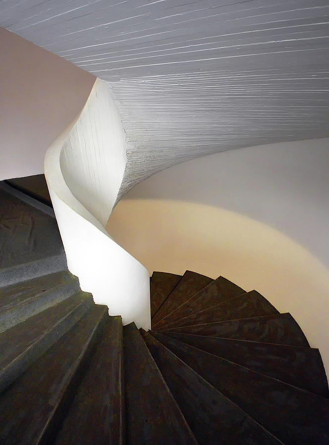 White Spiral Stairway Photograph by Bill Cain