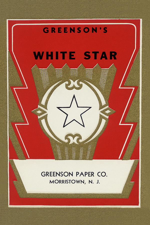 White Star Broom Label Painting by Unknown White Star Broom Label Painting by Unknown