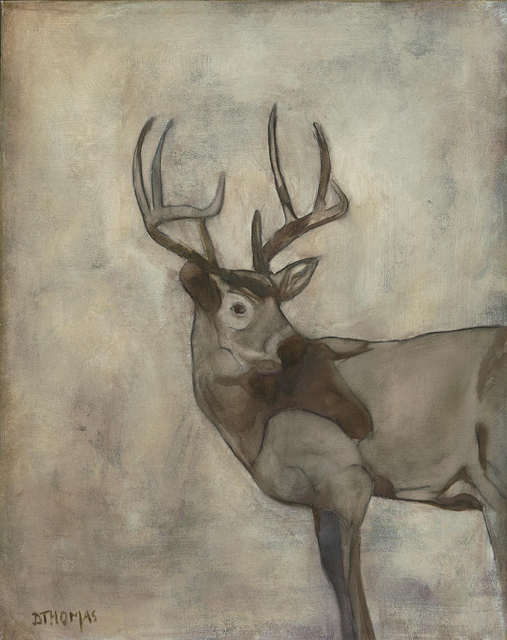 White Tail Painting by Donna Thomas