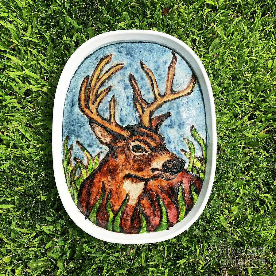 White Tailed Buck Sourdough Painting 1 Photograph by Amy E Fraser