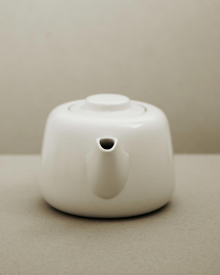White Teapot On A Two-tone Grey Background Photograph by Will Shaddock Photography